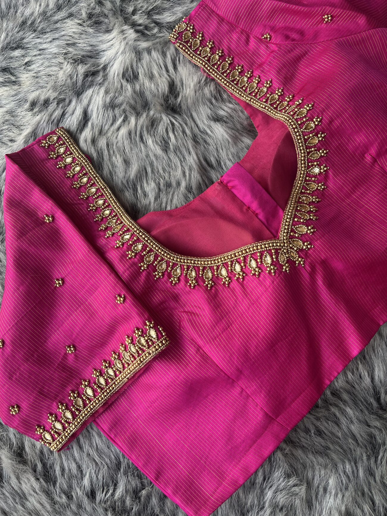 Aari work Kundan design blouse embroidery - Embroidery Wale